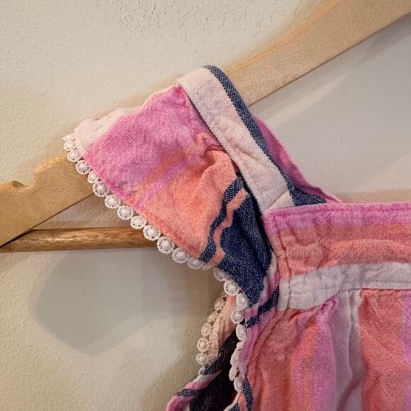 Carter's Girls Stripe Tank sz 5T Cotton Flutter Sleeve Tank - Picture 3 of 5